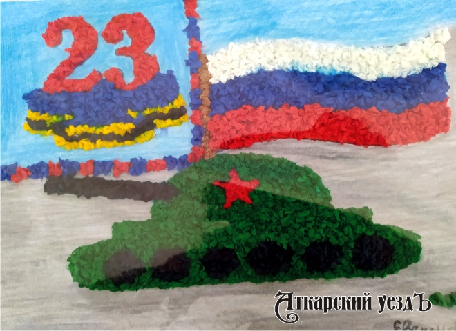В КЦСОН развернута выставка детских работ «России-матушки солдат»