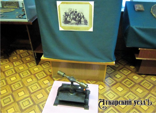 Печатный пресс на выставке в Аткарском краеведческом музее