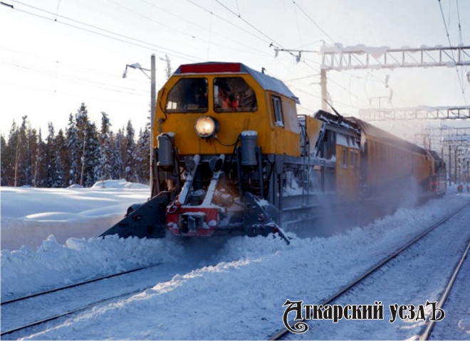 Снегопад не повлиял на работу железной дороги в Саратовской области