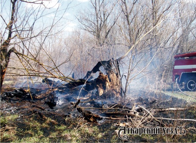 14 возгораний сухой травы произошло за три дня в Аткарском районе