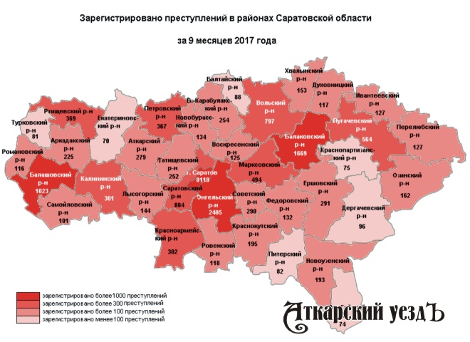 Инфографика преступности в Саратовской области в 2017 году