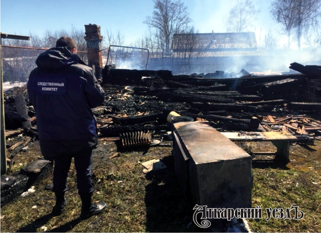 Доследственная проверка на месте пожара в селе Лопуховка