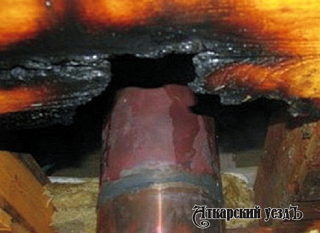 В Аткарске из-за неисправности оборудования загорелся потолок в бане