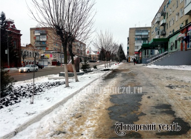 Улица Советская в Аткарске зимой