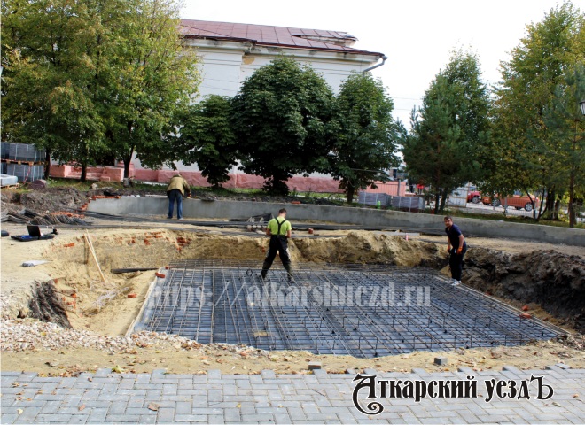 Строительство нового фонтана в Аткарске