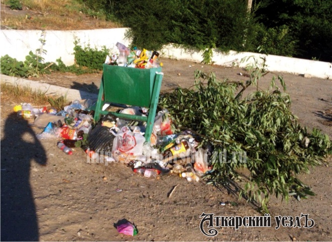Гора мусора на Детском пляже Аткарска