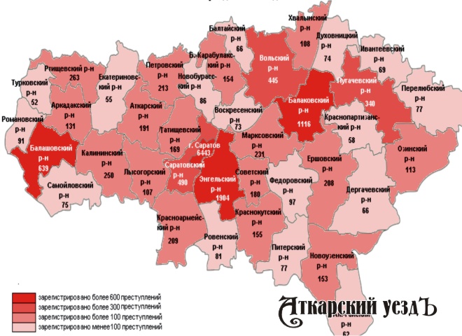 График преступлений в Саратовской области в 1-м полугодии 2018 года