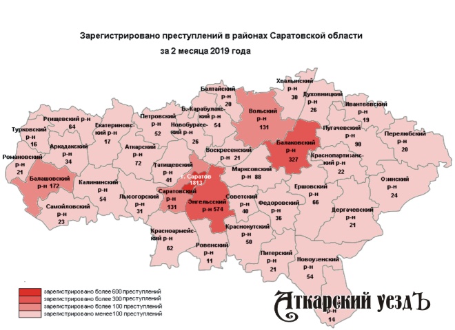 Количество преступлений в Саратовской области